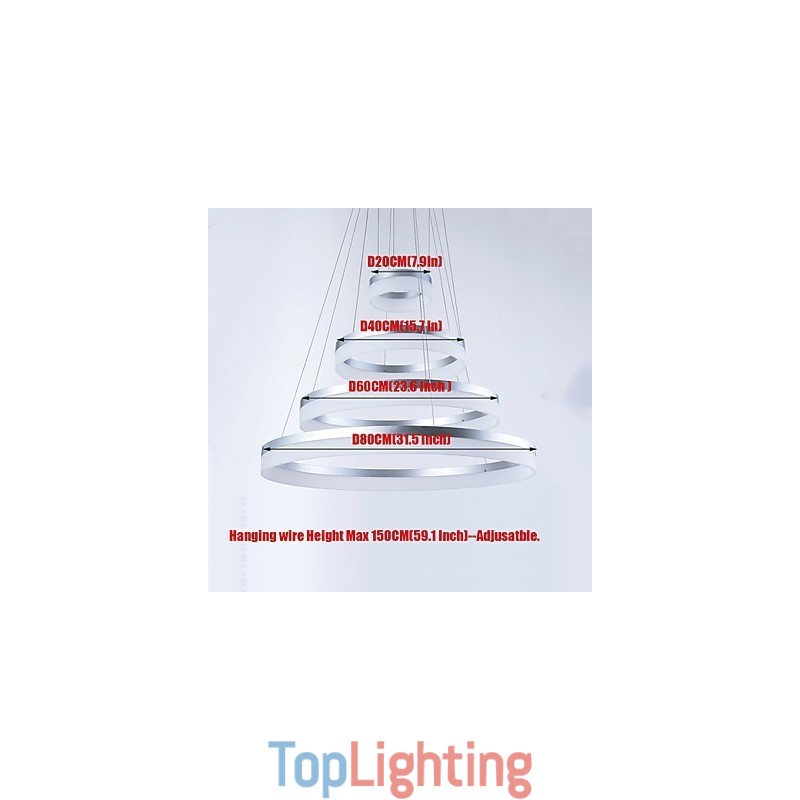 Acrylic Chandelier Ring Pendant Light Lighting Fixtures with