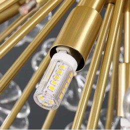 Nordic Spherical Brass Dandelion Crystal Pendant Light