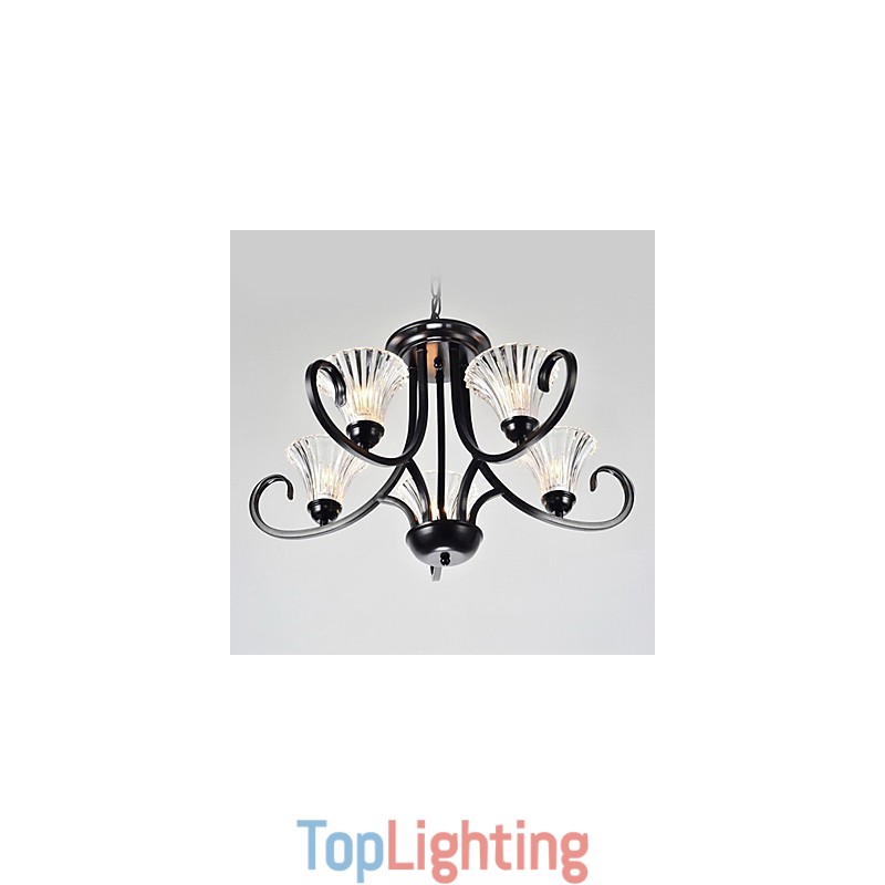 European Style Vintage 5 Light Chandelier With Horned Arm