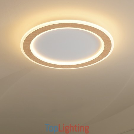 Round Wood Modern Flush Mount Ceiling Light Indoor Lighting Fixture Round Wood Modern Flush Mount Ceiling Light Indoor Lighting Fixture