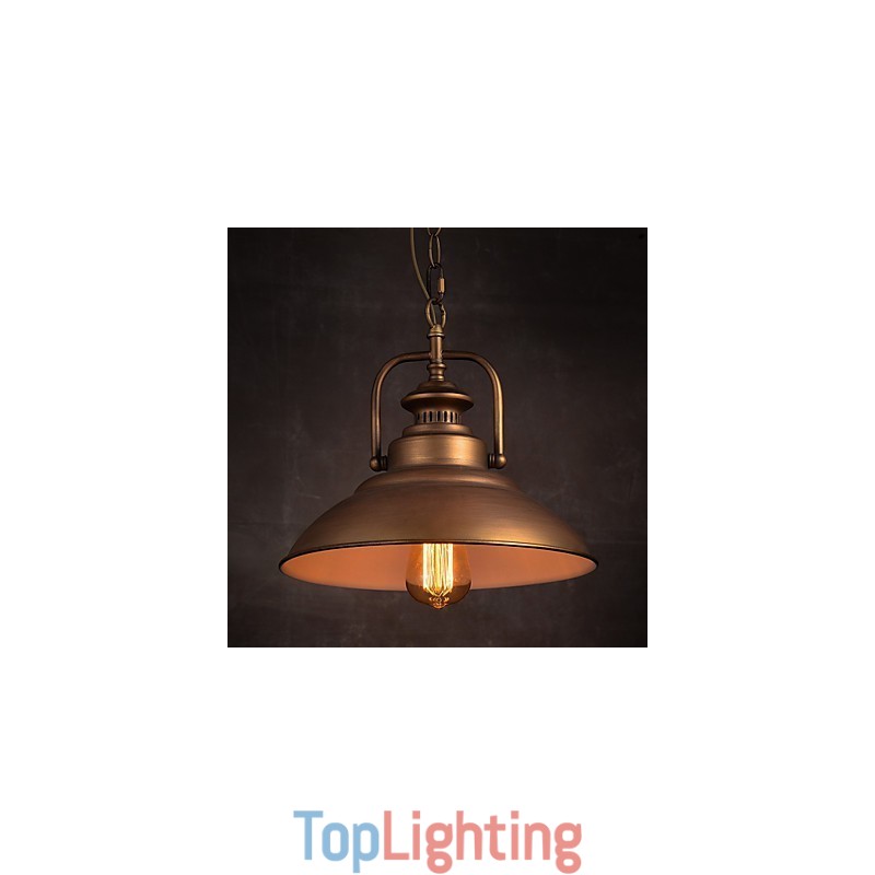 Retro Pendant Light with Metal Umbrella Shade in Old Factory Style