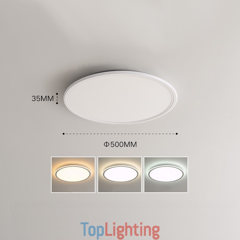 Nordic 3.5cm Thickness Round Full Spectrum Eye Protection Indoor Dimmable Ceiling Light