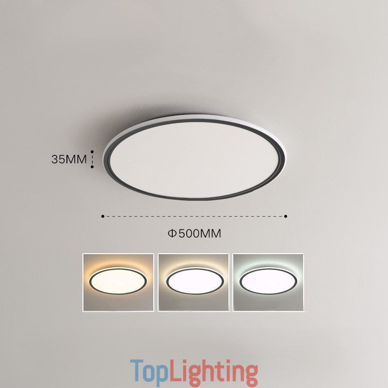 Nordic 3.5cm Thickness Round Full Spectrum Eye Protection Indoor Dimmable Ceiling Light