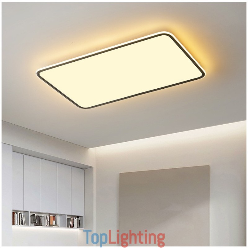 Modern Large Size Dimmable Rectangle Flush Mount Ceiling Light Indoor Lighting Fixture