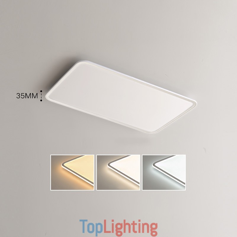 Modern Large Size Dimmable Rectangle Flush Mount Ceiling Light Indoor Lighting Fixture