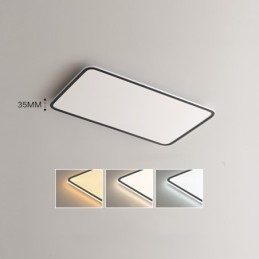 Modern Large Size Dimmable Rectangle Flush Mount Ceiling Light Indoor Lighting Fixture