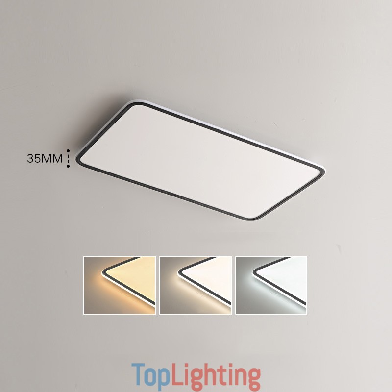 Modern Large Size Dimmable Rectangle Flush Mount Ceiling Light Indoor Lighting Fixture