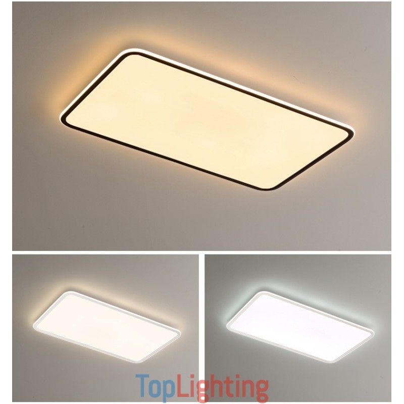 Modern Large Size Dimmable Rectangle Flush Mount Ceiling Light Indoor Lighting Fixture