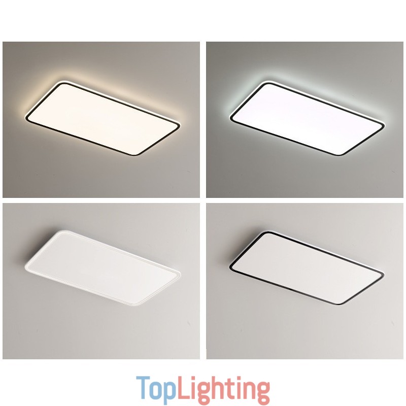 Modern Large Size Dimmable Rectangle Flush Mount Ceiling Light Indoor Lighting Fixture