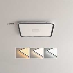 Modern Dimmable Square Flush Mount Ceiling Light Full Spectrum Eye Protection