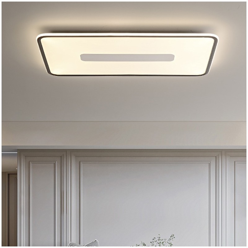 Modern Large Size Dimmable Rectangle Flush Mount Ceiling Light Full Spectrum Eye Protection