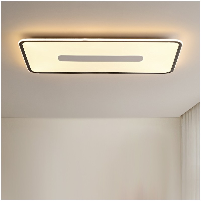 Modern Large Size Dimmable Rectangle Flush Mount Ceiling Light Full Spectrum Eye Protection