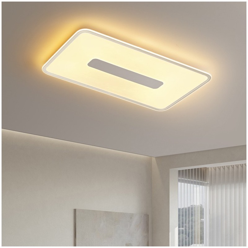 Modern Large Size Dimmable Rectangle Flush Mount Ceiling Light Full Spectrum Eye Protection