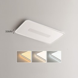 Modern Large Size Dimmable Rectangle Flush Mount Ceiling Light Full Spectrum Eye Protection
