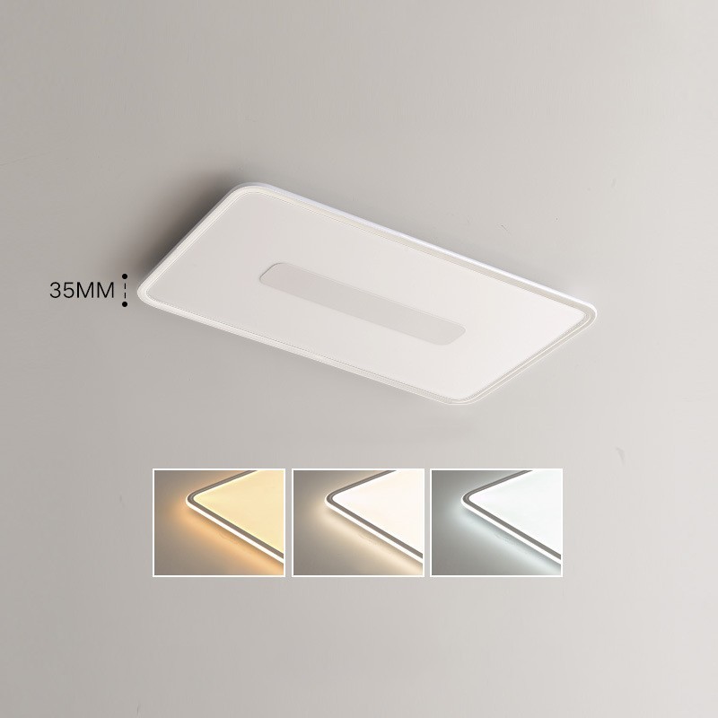 Modern Large Size Dimmable Rectangle Flush Mount Ceiling Light Full Spectrum Eye Protection
