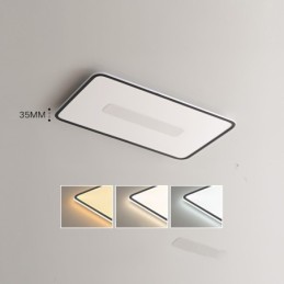 Modern Large Size Dimmable Rectangle Flush Mount Ceiling Light Full Spectrum Eye Protection