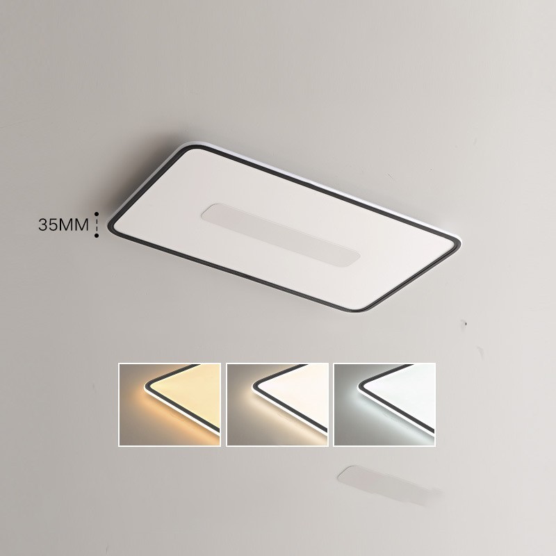 Modern Large Size Dimmable Rectangle Flush Mount Ceiling Light Full Spectrum Eye Protection