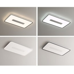 Modern Large Size Dimmable Rectangle Flush Mount Ceiling Light Full Spectrum Eye Protection