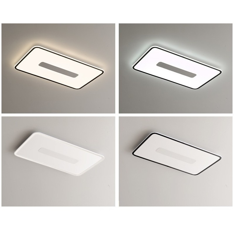 Modern Large Size Dimmable Rectangle Flush Mount Ceiling Light Full Spectrum Eye Protection