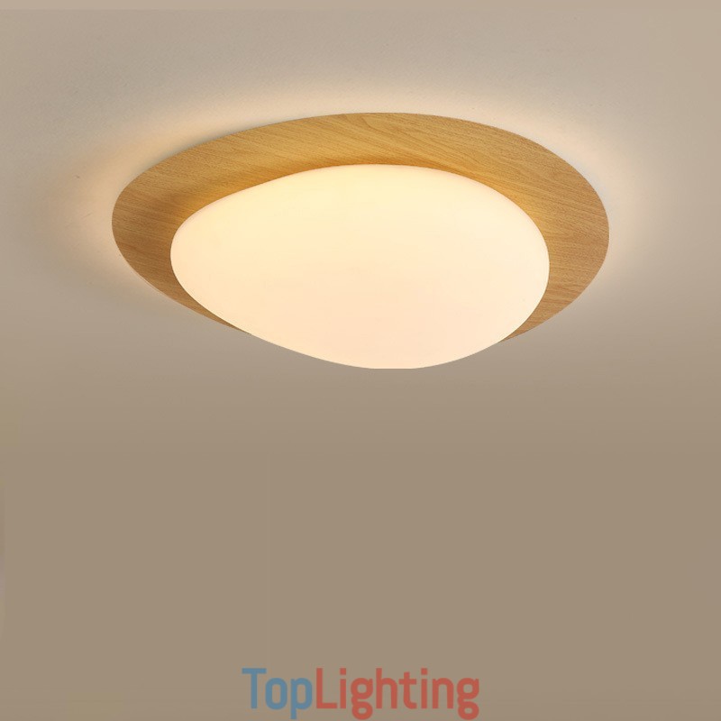 Dimmable Full Spectrum Eye Protection Nordic Log Grain Pebble Ceiling Light