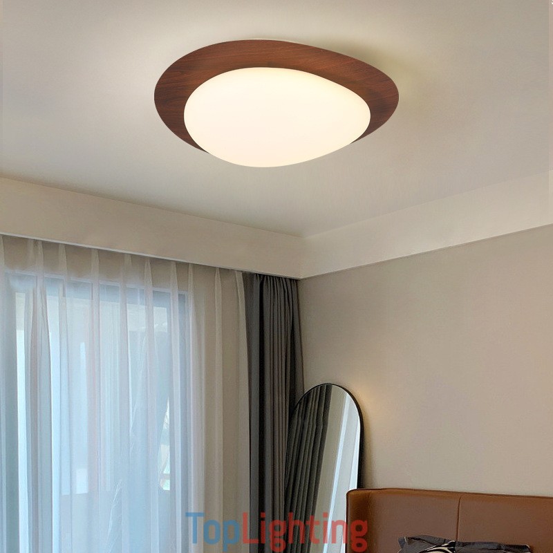 Dimmable Full Spectrum Eye Protection Nordic Log Grain Pebble Ceiling Light
