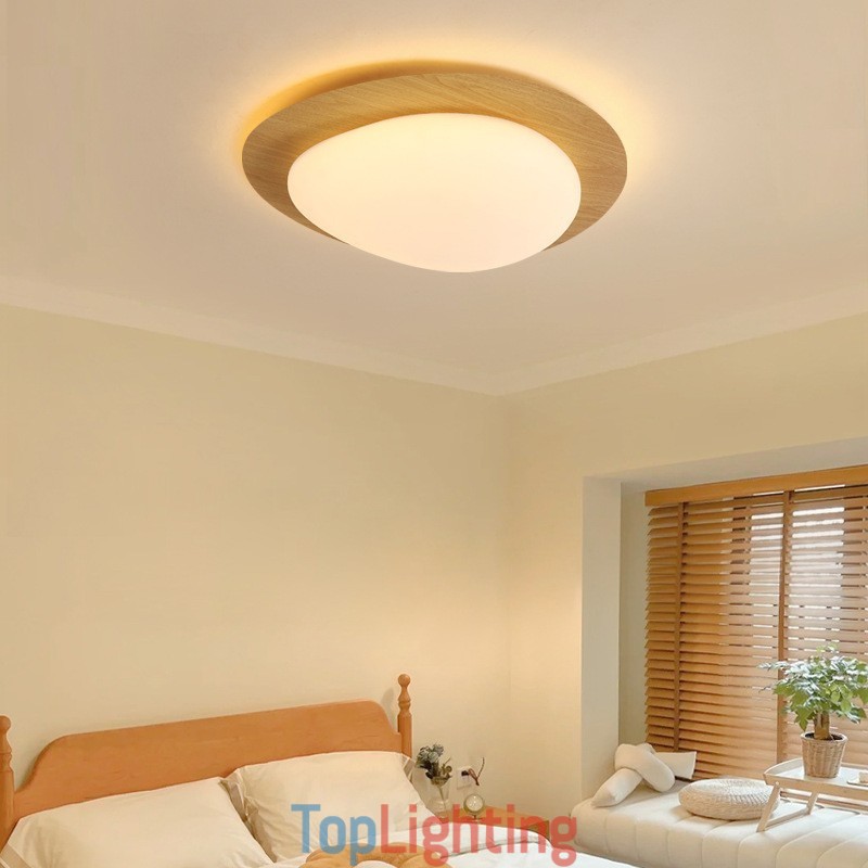 Dimmable Full Spectrum Eye Protection Nordic Log Grain Pebble Ceiling Light