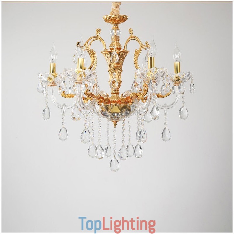 6 Light 8 Light Luxury Gold Colour Crystal Candle Chandelier