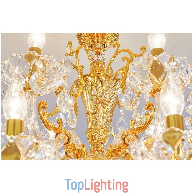 6 Light 8 Light Luxury Gold Colour Crystal Candle Chandelier
