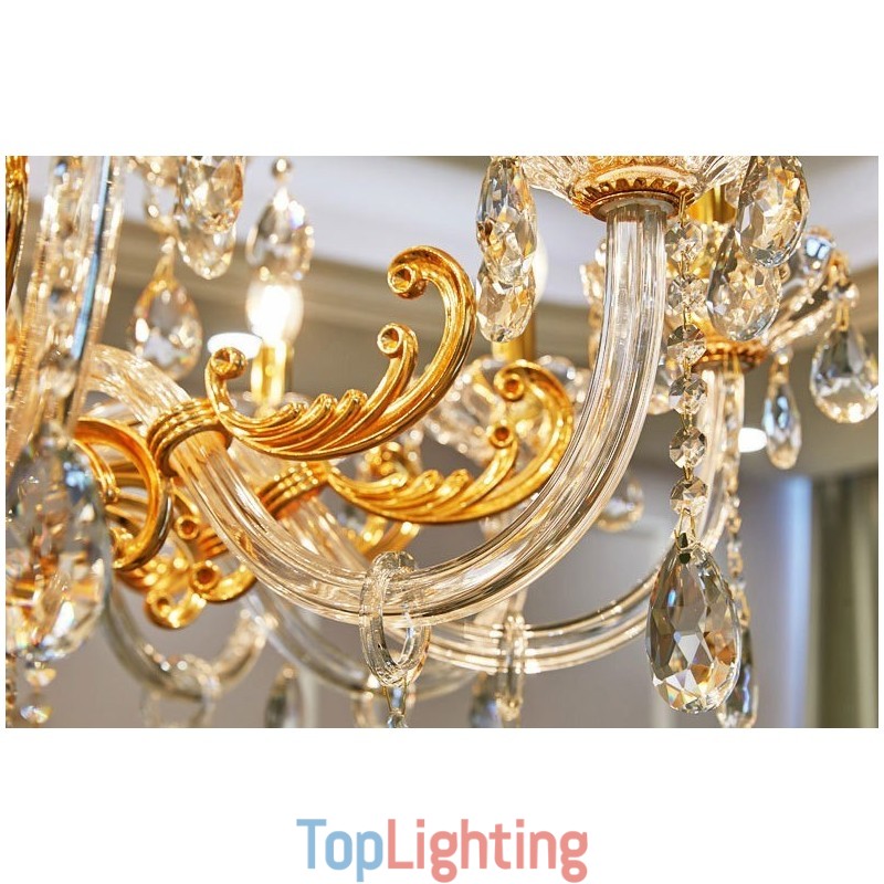 6 Light 8 Light Luxury Gold Colour Crystal Candle Chandelier