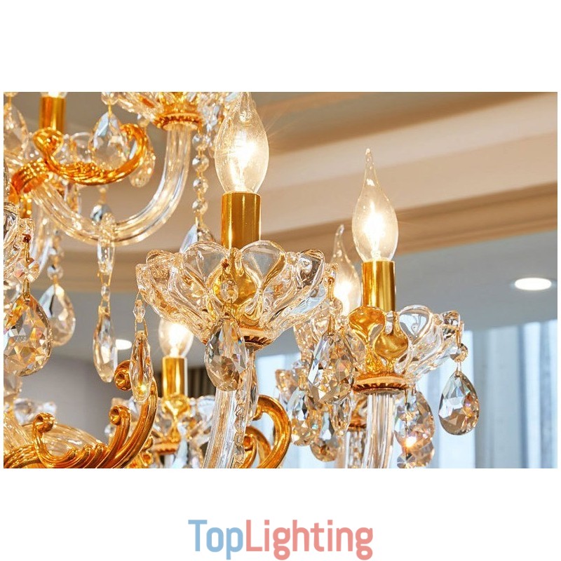 6 Light 8 Light Luxury Gold Colour Crystal Candle Chandelier