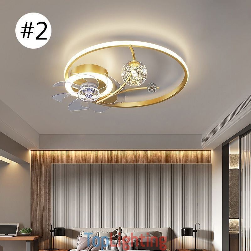 Ceiling Fan with Lights Decor Ventilator Lamp Acrylic