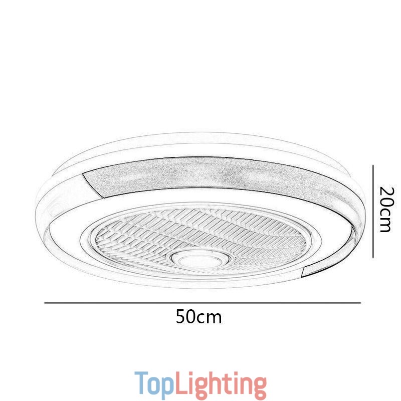 Modern Ceiling Fan Lights Acrylic Round Ceiling Lamp With Remote Control