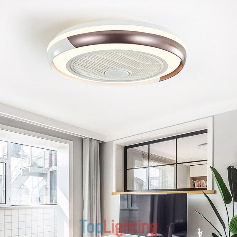 Modern Ceiling Fan Lights Acrylic Round Ceiling Lamp With Remote Control