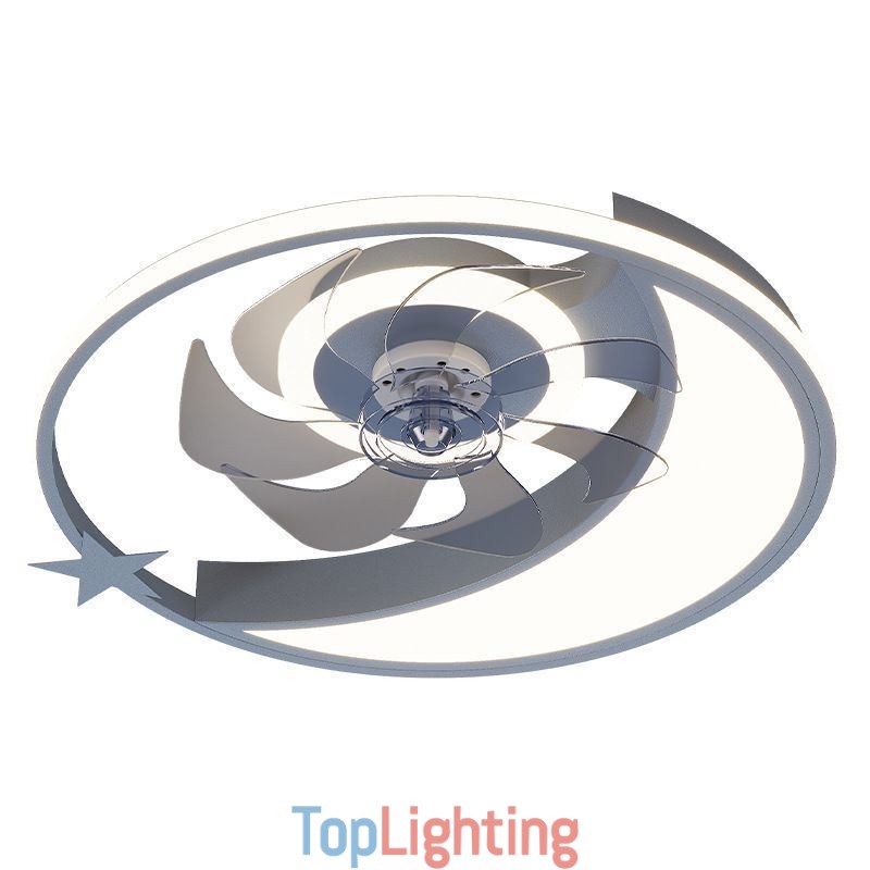 Moon Ceiling Fan Light Creativity Ceiling Lamp