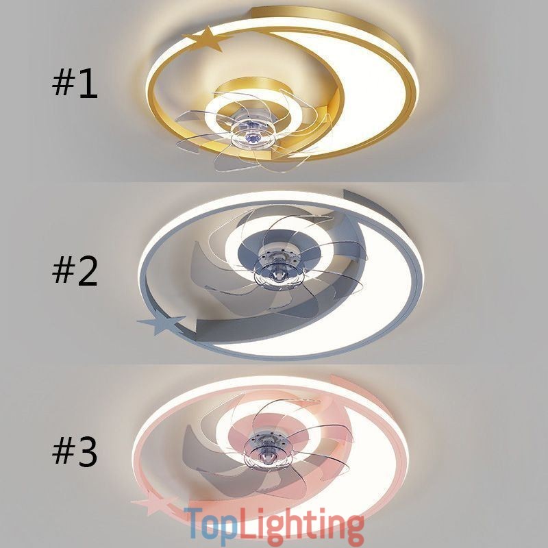 Moon Ceiling Fan Light Creativity Ceiling Lamp