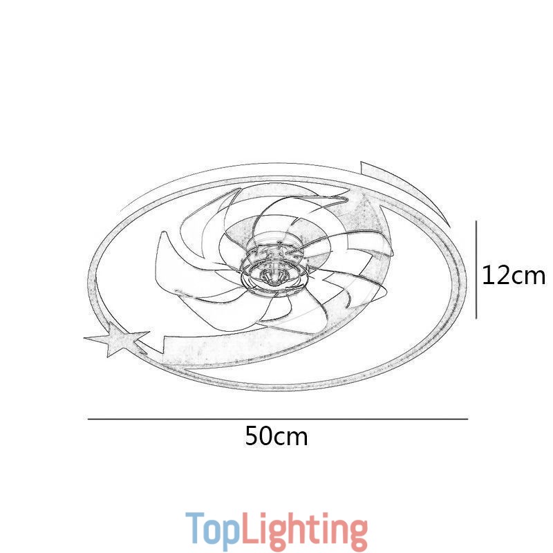 Moon Ceiling Fan Light Creativity Ceiling Lamp