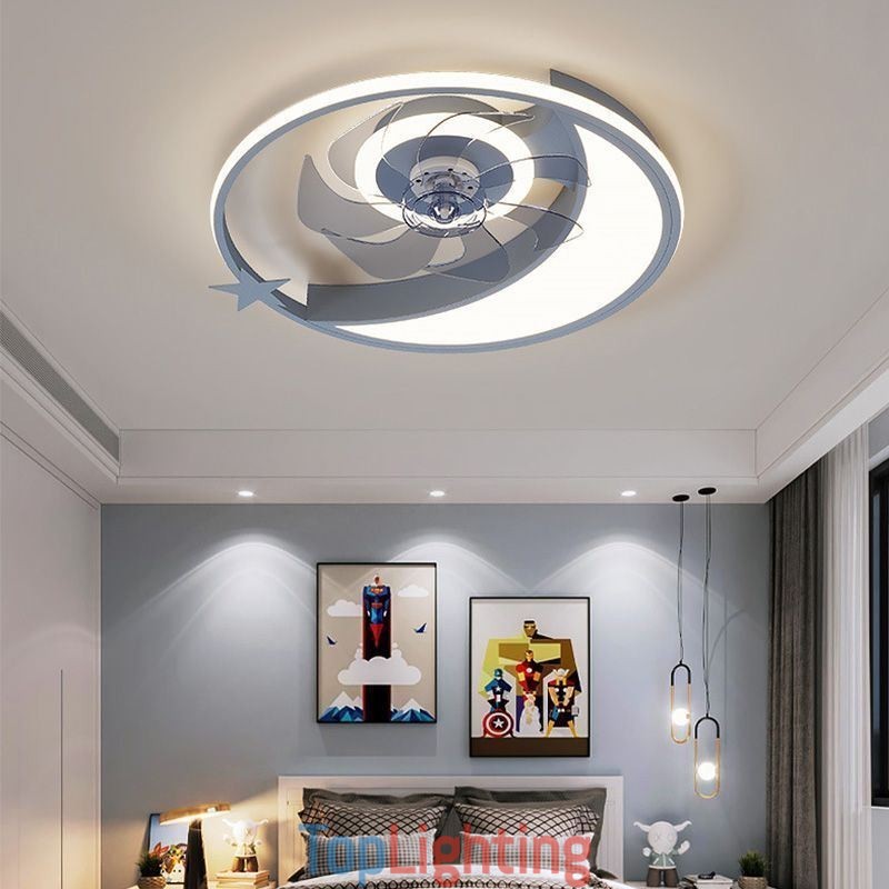 Moon Ceiling Fan Light Creativity Ceiling Lamp
