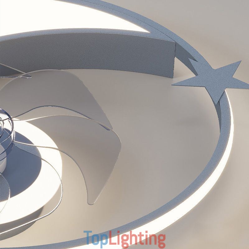 Moon Ceiling Fan Light Creativity Ceiling Lamp