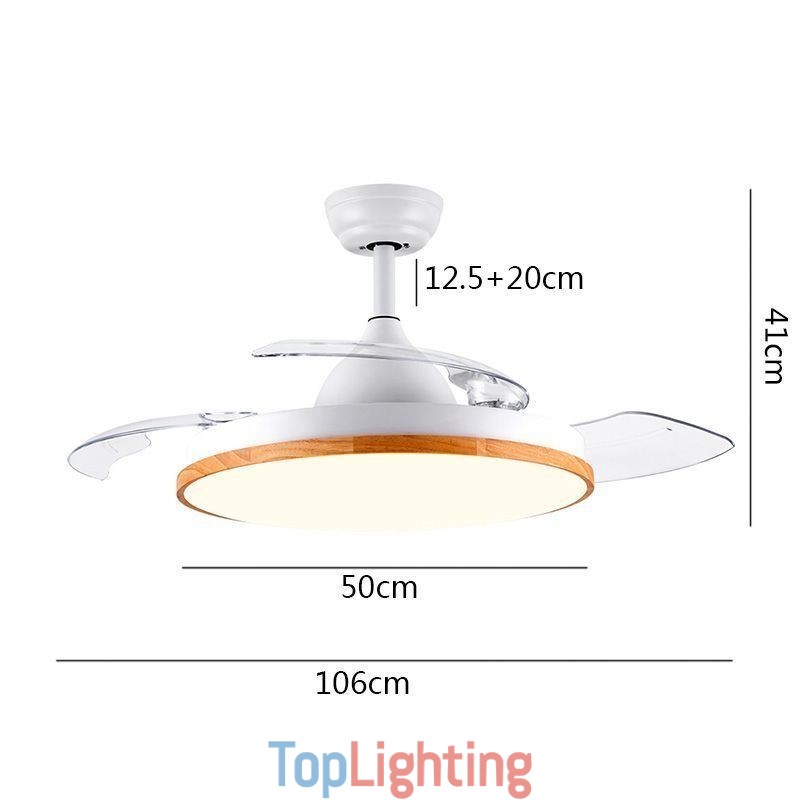 Modern Inverter Ceiling Fan Light Remote Control Ceiling Lamp Tricolor Dimming