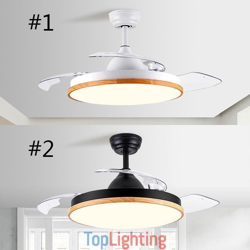Modern Inverter Ceiling Fan Light Remote Control Ceiling Lamp Tricolor Dimming