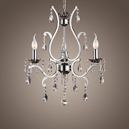 Crystal Chandelier with 3 Lights in Metal