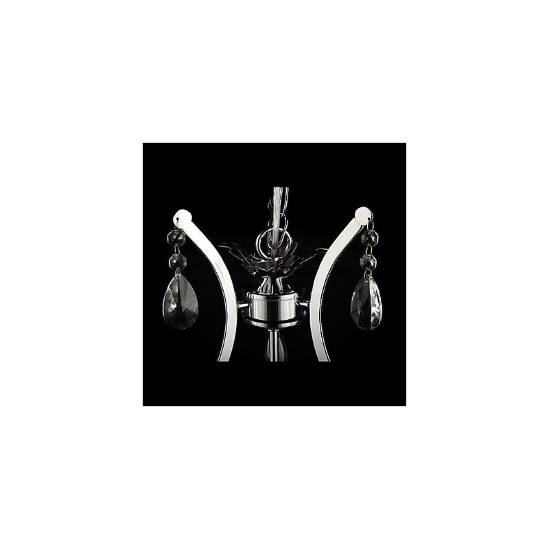 Crystal Chandelier with 3 Lights in Metal