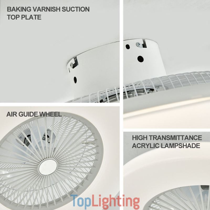 Fan Ceiling Light Trichromatic Dimming with Remote Control 3 Speed
