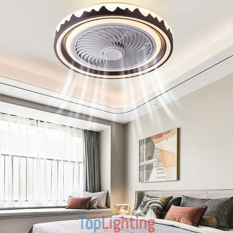 Round Fan Ceiling Light Fixture 3 Speed with Remote Control