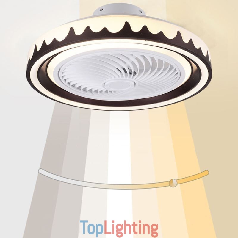 Round Fan Ceiling Light Fixture 3 Speed with Remote Control