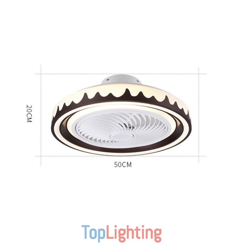 Round Fan Ceiling Light Fixture 3 Speed with Remote Control
