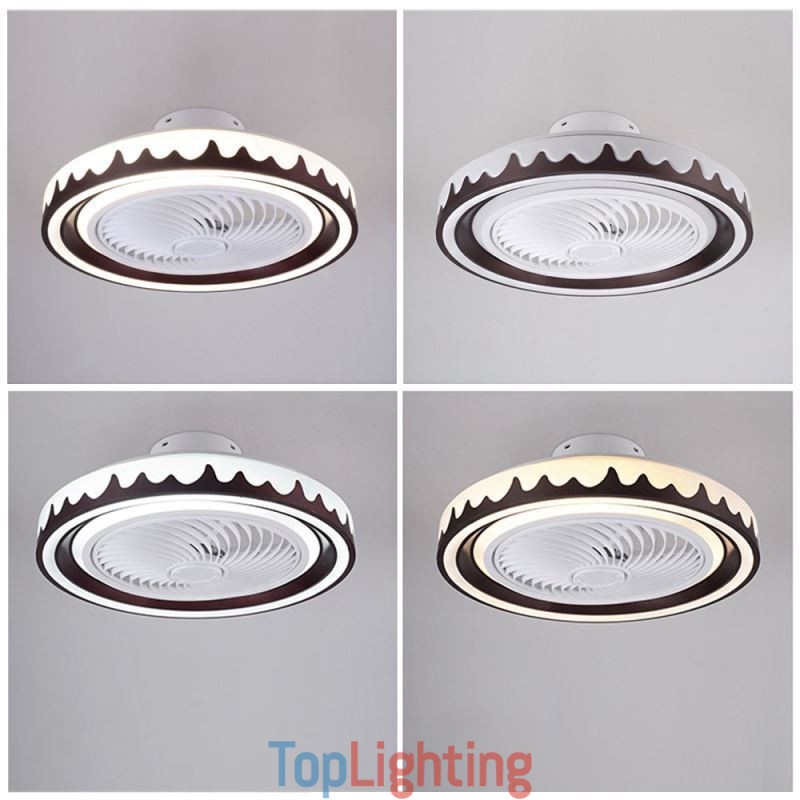 Round Fan Ceiling Light Fixture 3 Speed with Remote Control