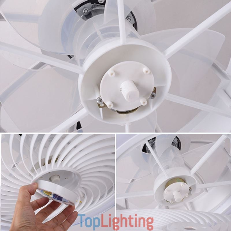 Round Fan Ceiling Light Fixture 3 Speed with Remote Control