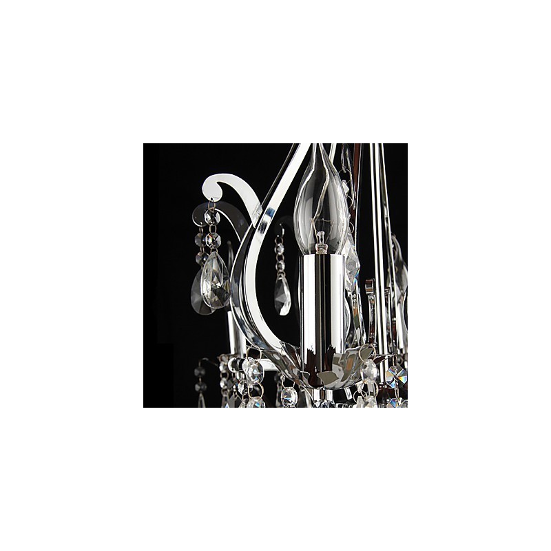Crystal Chandelier with 3 Lights in Metal