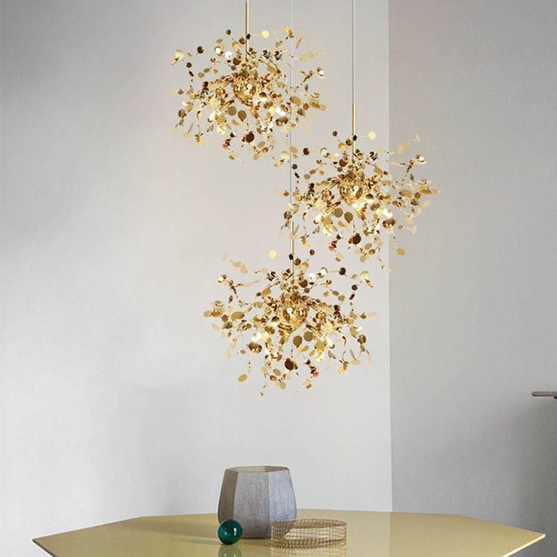 3 Lights Chandelier Light Stainless Steel Pendant Lighting Ceiling Light Fixture